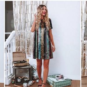 Sequin Shift Dress